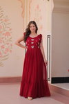 KA 1174 Faux Blooming With Embroidered Work Gown Exporters In India